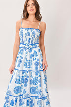 SANTORINI DREAM WOVEN MAXI DRESS