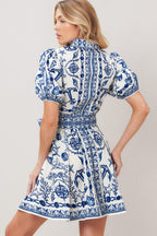 ISLAND PULSE WOVEN MINI DRESS