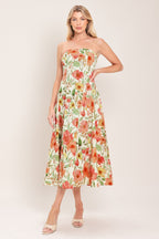 FLORAL DAYDREAM WOVEN MIDI DRESS