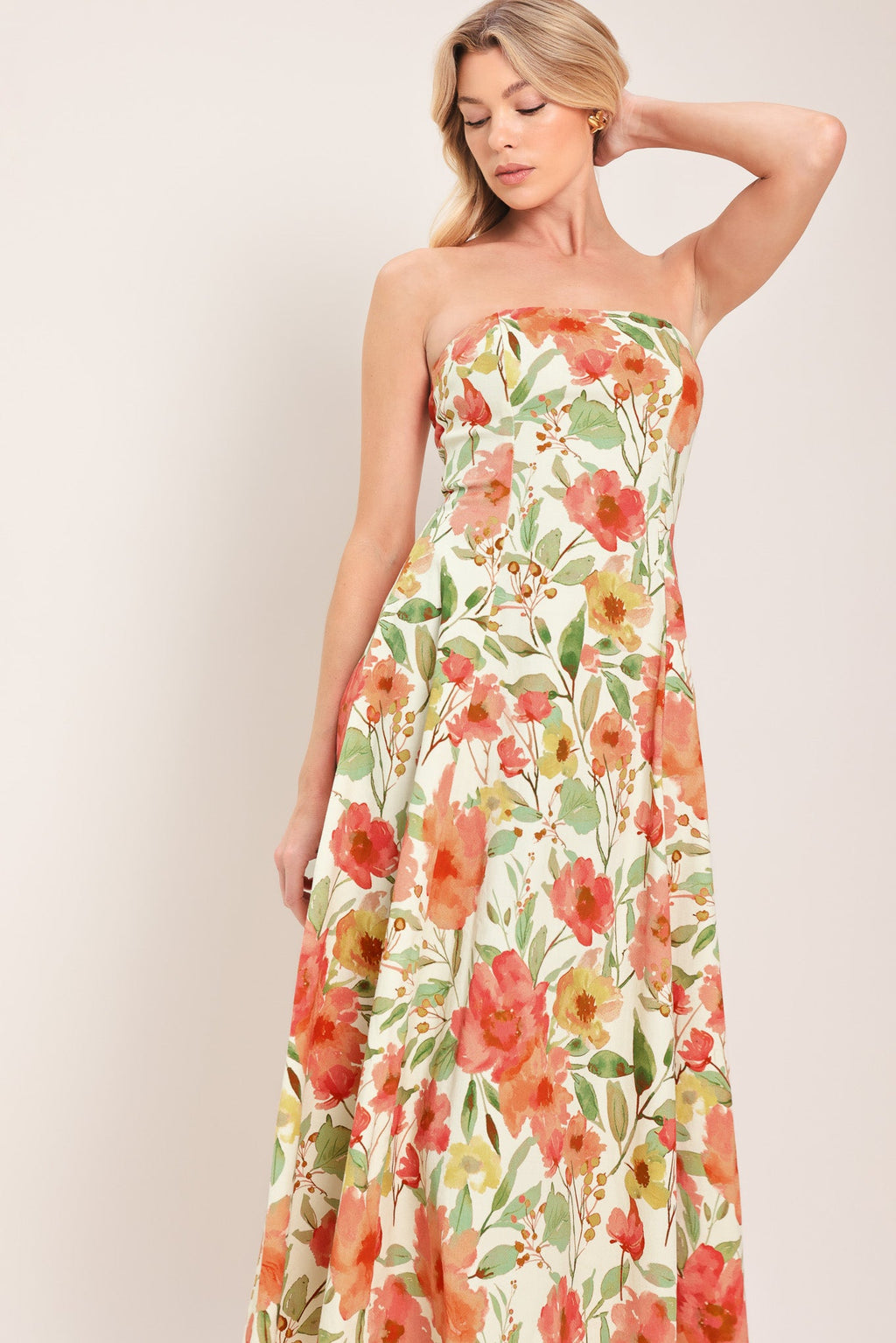 FLORAL DAYDREAM WOVEN MIDI DRESS