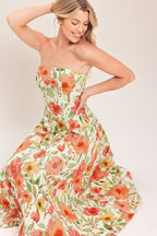 FLORAL DAYDREAM WOVEN MIDI DRESS