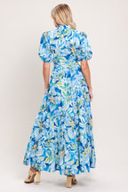OCEAN GARDEN WOVEN MIDI DRESS