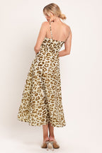 LEOPARD GRACE WOVEN MIDI DRESS