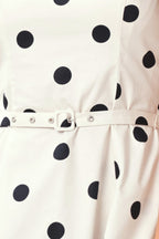 PURE POLKA WOVEN MIDI DRESS