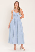 FRESH DAY STRIPE WOVEN MIDI DRESS