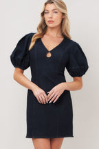 MIDNIGHT FEMME WOVEN MINI DRESS