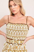 DAINTY FLORA WOVEN MAXI DRESS