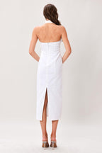LUXE ESSENCE WOVEN MIDI DRESS