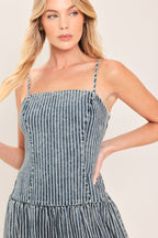 EASYGOING ROMANCE DENIM MIDI DRESS