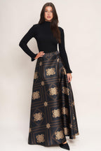 ORNAMENTAL NIGHTS WOVEN MAXI CIRCLE SKIRT