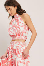 AMALFI SUNSET WOVEN MIDI FULL SKIRT