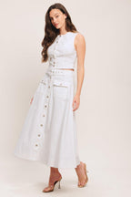 EASY WEAR WESTERN WOVEN MIDI SKIRT