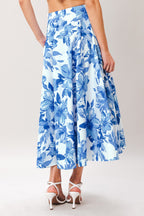 SKY BLOSSOM WOVEN FULL CIRCLE SKIRT