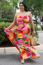 Miss Miami Plus Size Multi Color Dress