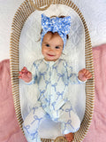 Blue Belle Ribbed Bamboo Zippy Pajamas