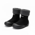 Toddler Sock Shoes with Rubber Soles | Fleece Winter Barefoot Shoes