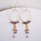 Aquamarine Mini Swing Hoop Earrings