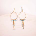 Garnet Mini Swing Hoop Earrings