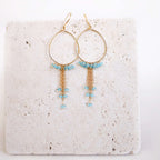 Garnet Mini Swing Hoop Earrings