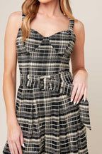 SAND DUNE WOVEN PLAID JUMPSUIT