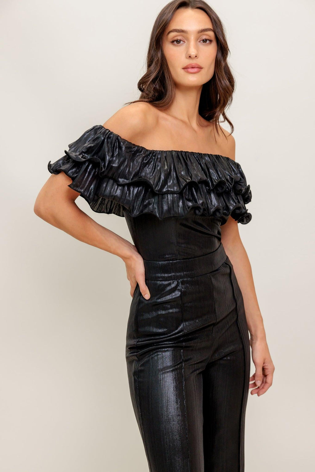 ANGEL EYES COATED WOVEN JUMPSUIT