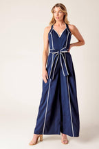LAYTON NAVY WOVEN JUMPSUIT