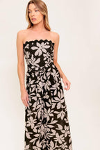 DREAMY ELEGANCE BLACK WOVEN JUMPSUIT