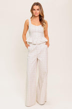 CITRUS FLOW IVORY WOVEN PANTS