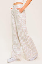 CITRUS FLOW IVORY WOVEN PANTS