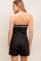 NOIR BOW COUTURE WOVEN SKORT ROMPER