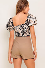 WAVY LINE WOVEN SKORT