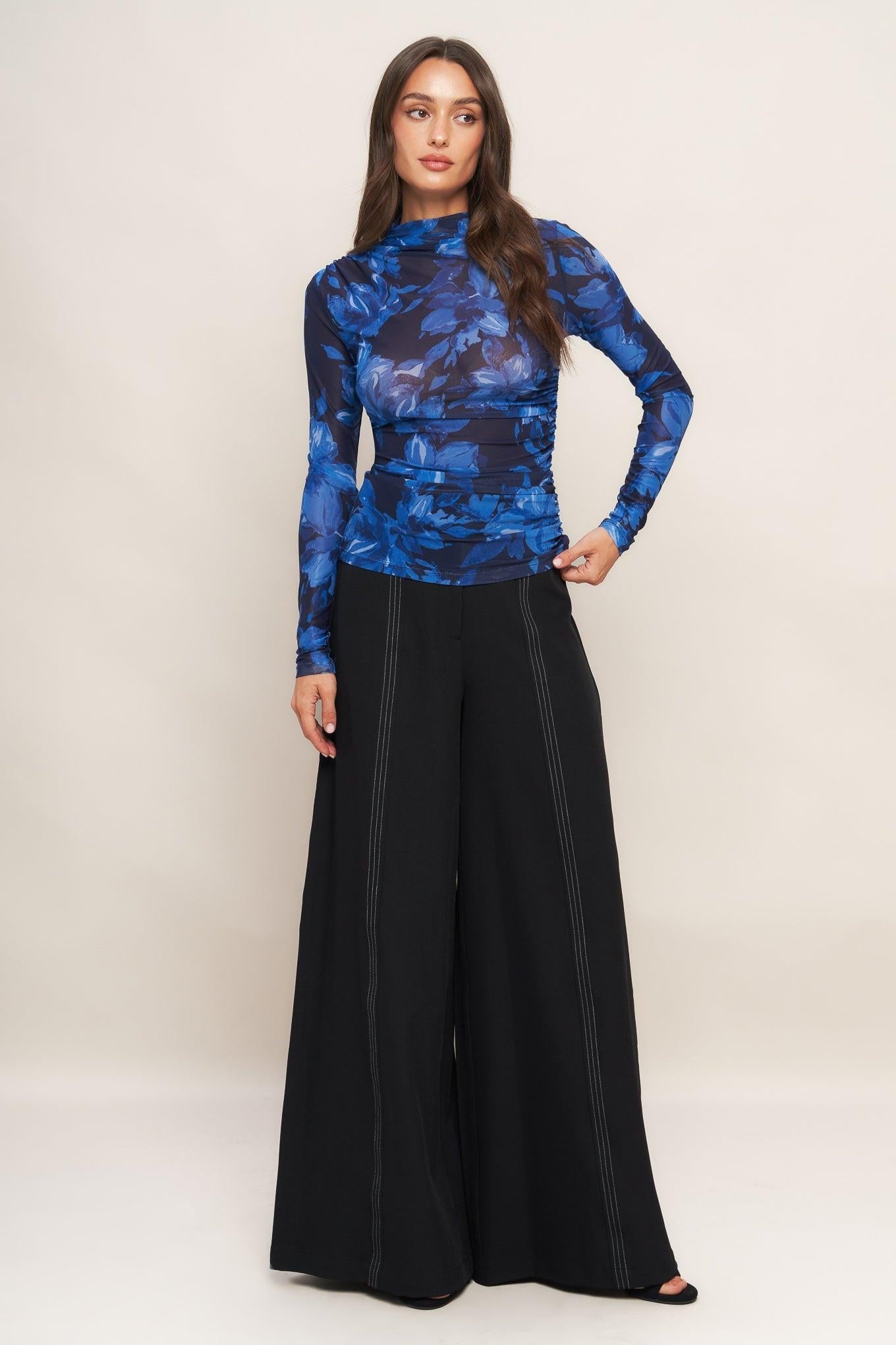 RUNWAY READY BLACK WOVEN WIDE LEG PANTS