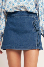 CITY LACE-UP DENIM SKORT