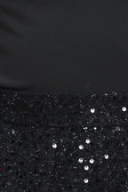 TWINKLE CHIC BLACK TOP AND SEQUIN SHORT ROMPER