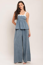 RELAXED DRAPE LIGHTWEIGHT DENIM PANTS