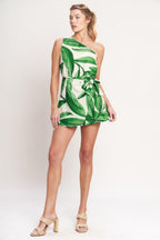 LEAFY LOVE STORY WOVEN SKORT ROMPER