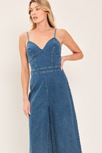 JUST A FEELING DENIM JUMPSUIT