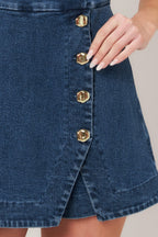 MIDNIGHT DENIM SKORT ROMPER
