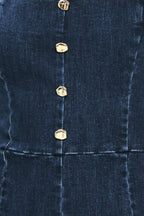 DARK WASH ICON DENIM ROMPER