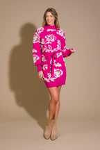 HEART ON DISPLAY SWEATER MINI DRESS