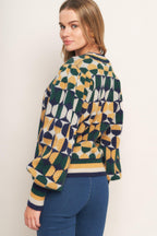 CHEER YOU ON JACQUARD SWEATER TOP