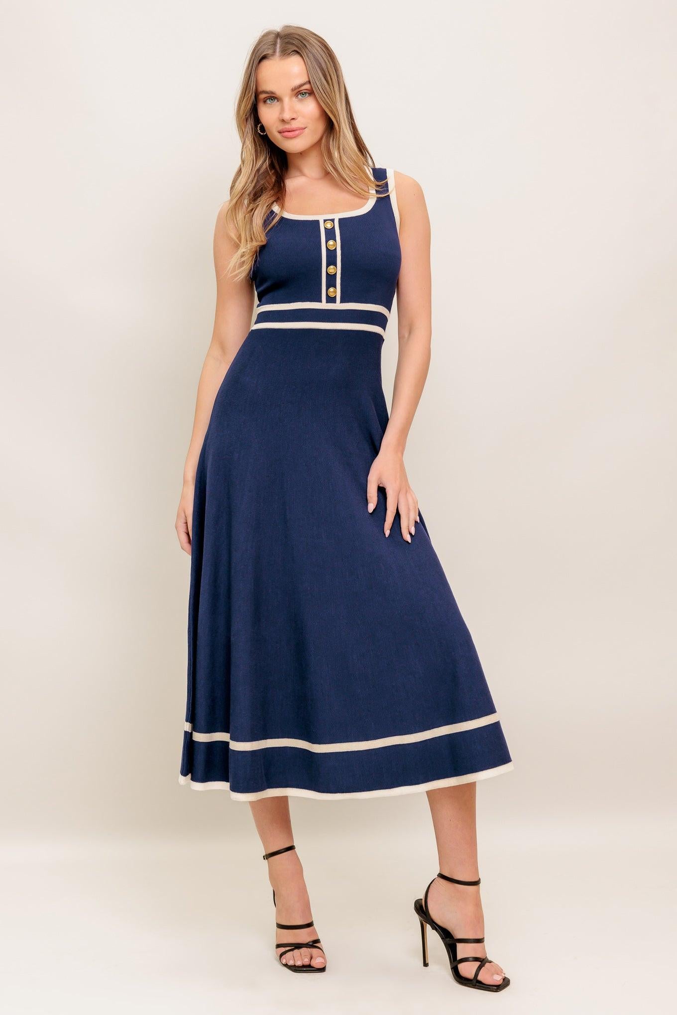DREAMY DAISY KNIT MIDI DRESS