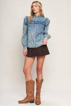 WESTERN CHIC DENIM TOP