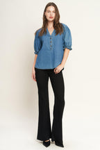 CLOSER TO YOU DENIM TOP