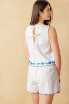 CONFIDENT SENSATION WOVEN TOP AND SHORT SET