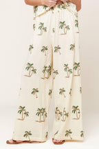 TERRIFIC TIMING IVORY WOVEN TOP AND PANT SET