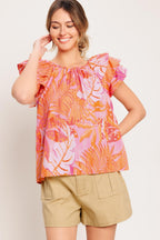EVENING GLOW PINK WOVEN TOP
