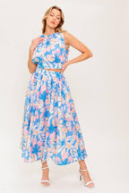 GOLDEN HOUR HARMONY WOVEN TOP AND SKIRT SET