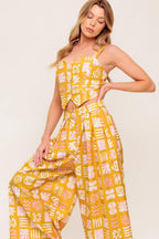PRETTY MEADOW WOVEN TOP AND PANT SET