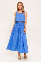 URBAN AFFAIR BLUE TOP AND SKIRT SET